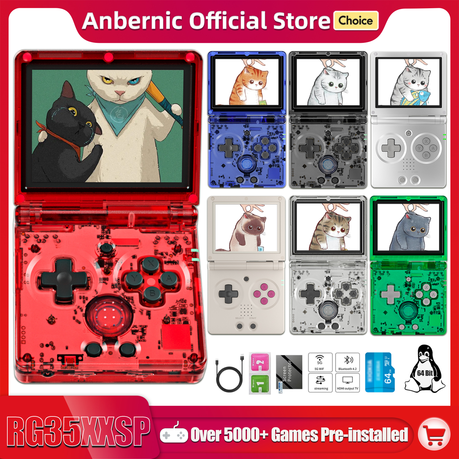 Gaming Console Old - ANBERNIC NEW RG35XXSP Flip Handheld Game