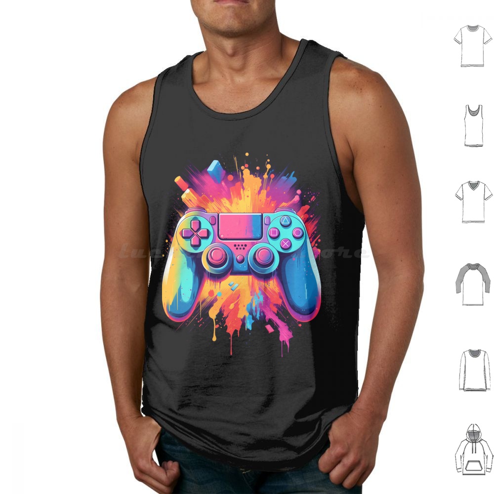 Gaming Console Old - Colorful Gamer Console Tank Tops Print