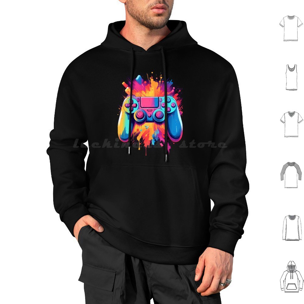 Gaming Console Old - Colorful Gamer Console Hoodies Long Sleeve