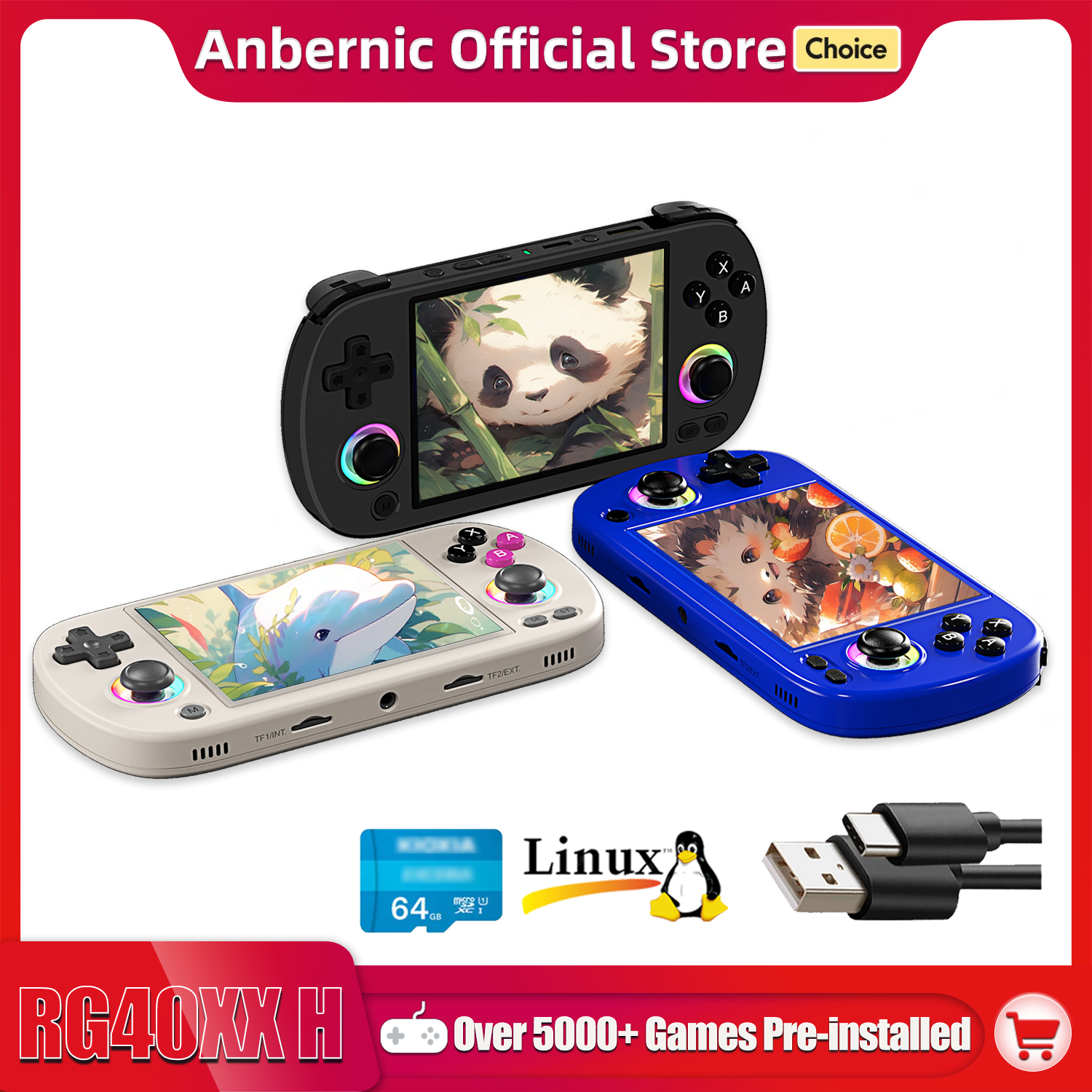 Gaming Console Old - ANBERNIC RG40XX H Handheld Game Console
