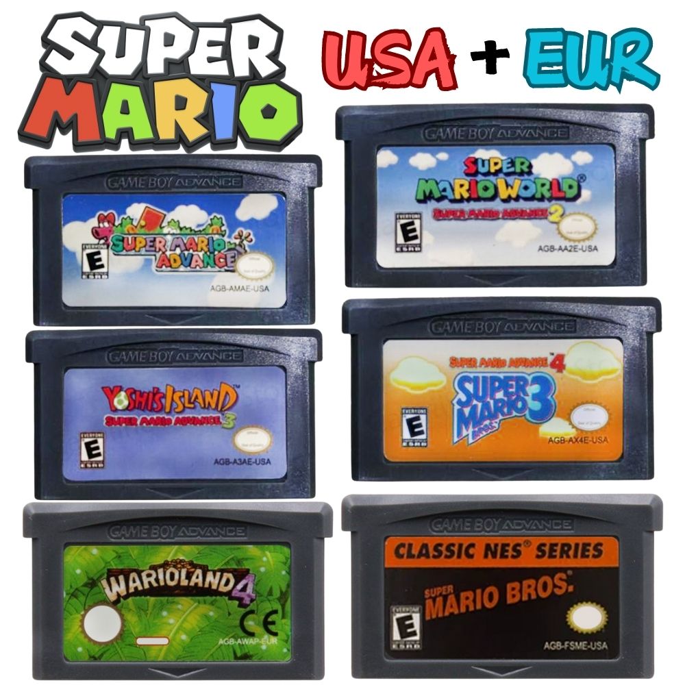 Gaming Console Mario - Mario GBA Games cards EUR USA