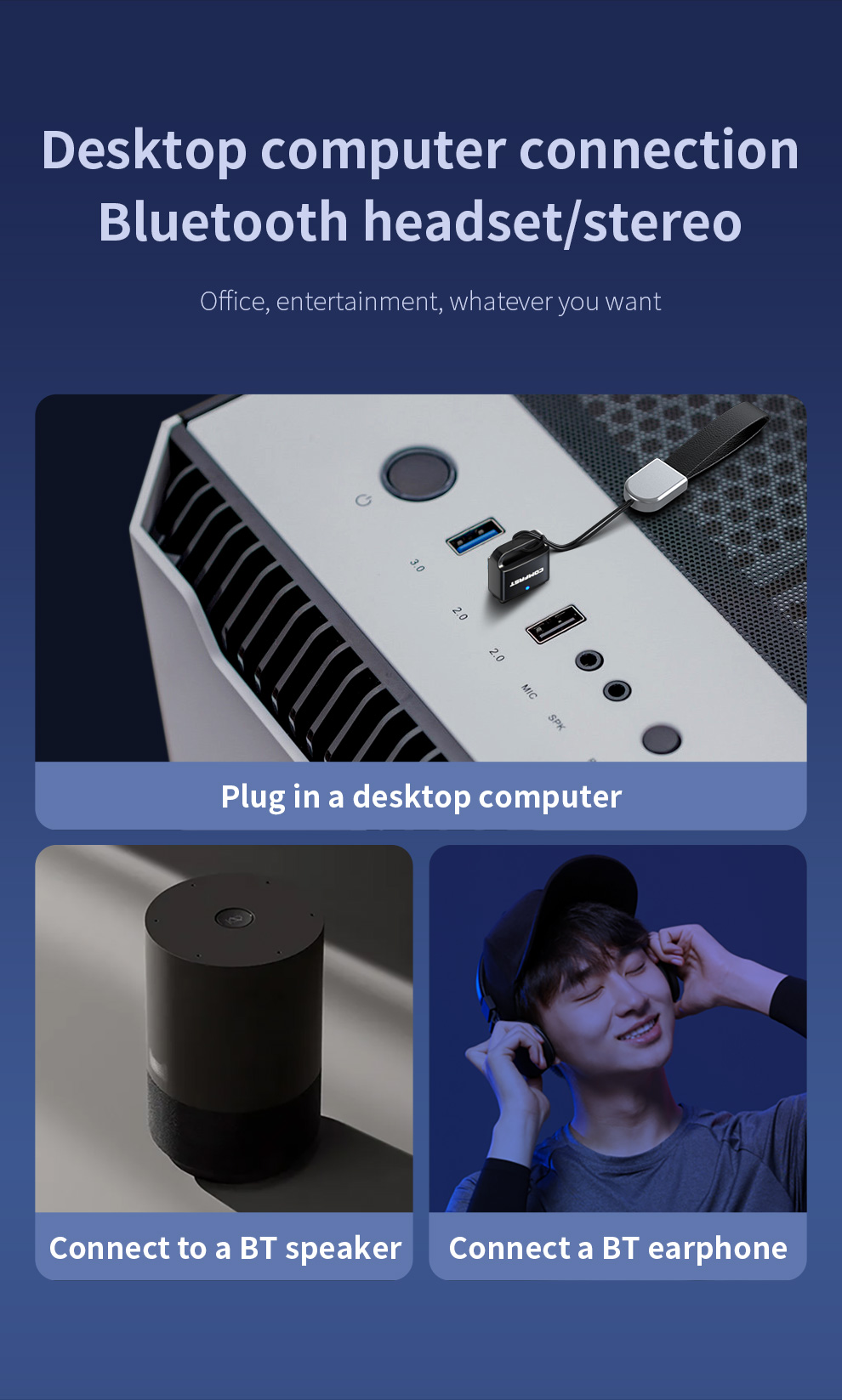 COMFAST USB Bluetooth 5.1 Dong - Laptop Gaming Console ulasan dan harga