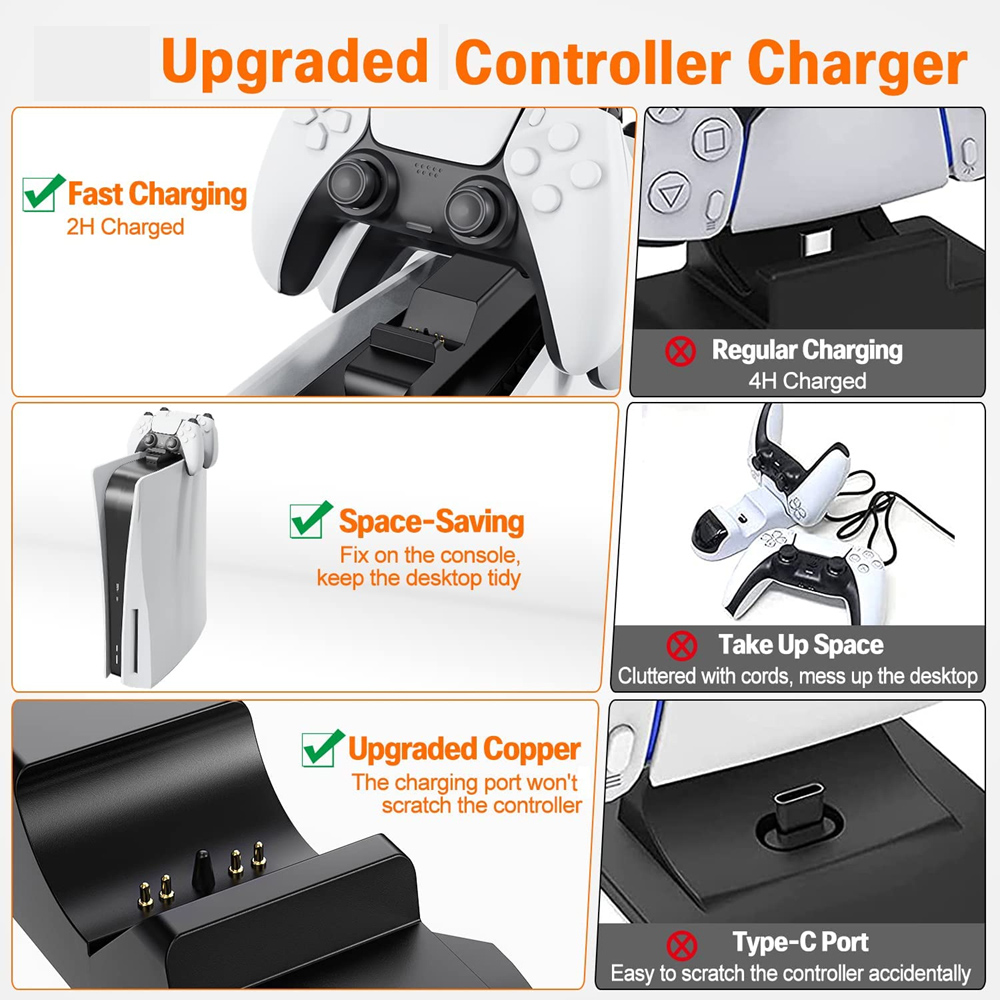 for PS5 Controller Charger Gam - Controller Charging Dock ulasan dan harga