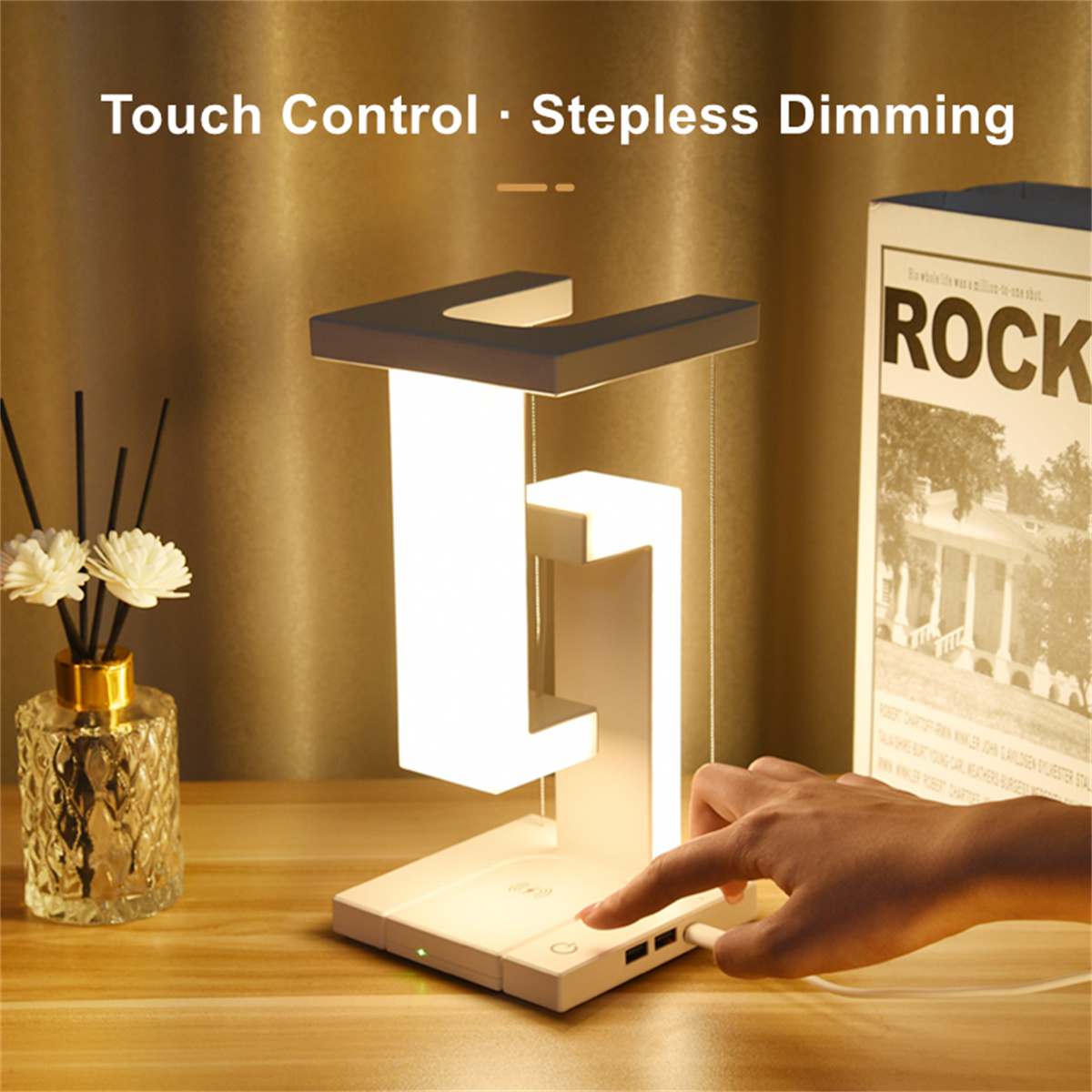 Floating Desk Lamp With Wirele - Controller Charging Dock ulasan dan harga