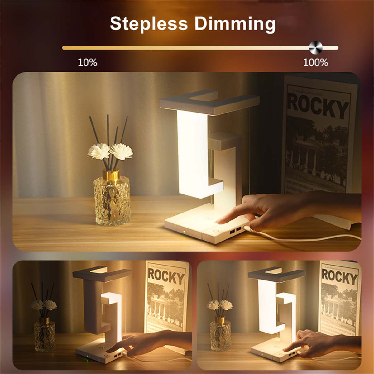 Floating Desk Lamp With Wirele - Controller Charging Dock ulasan dan harga